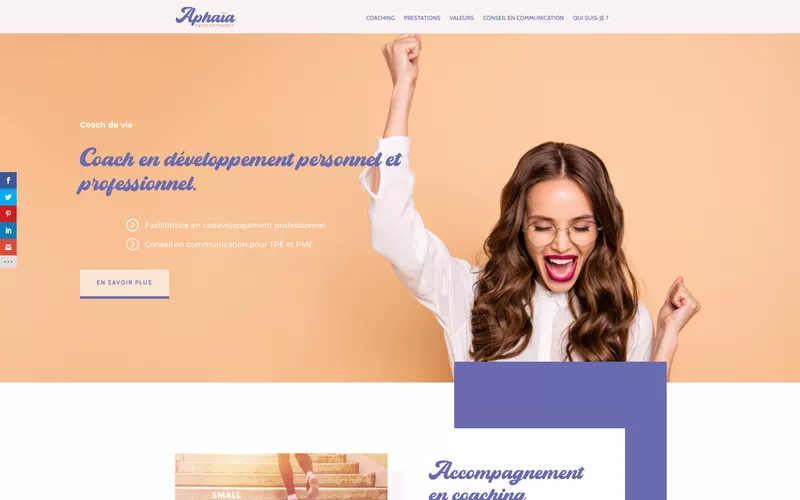 Page d'accueil du site d'Aphaïa Développement, coaching à Obernai