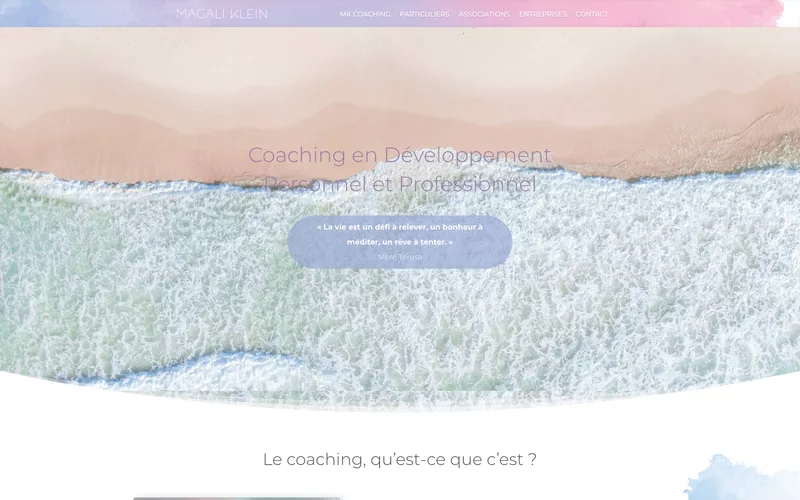 Page d'accueil du site de Magali Klein, coach à Dossenheim